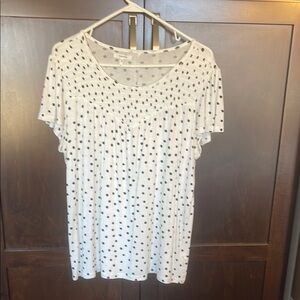 Maurice’s White Polka Dot Women's Top, size large